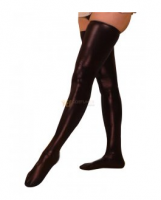 Cheap Shiny Metallic Black Long Stockings