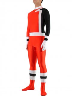 Cheap Red with Black Lycra Spandexlack Unisex Zentai Suit