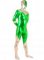 Cheap Silver & Green Shiny Metallic Unisex Zentai Suit