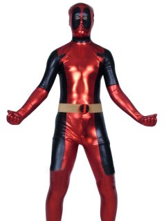 Cheap Deadpool Shiny Metallic Super Hero Costume