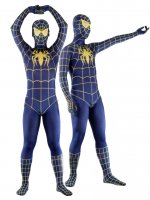 Cheap Lycra Spandex Deep Blue Spiderman Costume Outfit Zentai wi