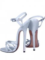 Cheap 6.3'' High Heel White Patent Sexy Sandals