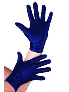 Cheap Bule Gloves Metallic Spandex ZENTAI Catsuit