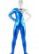 Cheap Blue & Silver Shiny Metallic Unisex Catsuit