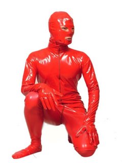 Cheap Red PVC Halloween Unisex Zentai Suit
