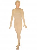 Cheap Flesh Velour Unisex Zentai Suit