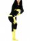 Cheap Lycra Spandex Black Batgirl with Yellow Pattern