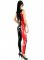 Cheap Black with Red Half Length Sleeveless PVC Unisex Jumpsuit