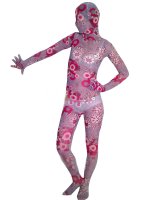 Cheap Flower Pattern F Lycra Spandex Unisex Zentai Suit