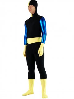 Cheap Yellow with Black Lycra Spandex Unisex Zentai Suit with Bl