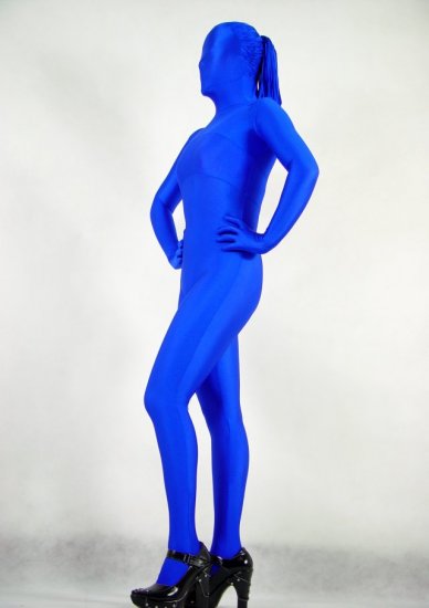 Cheap Blue Lycra Spandex Unisex Zentai with Horse Tail - Click Image to Close