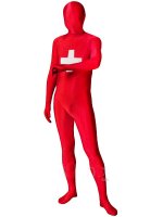 Cheap Switzerland Flag Pattern Unisex Lycra Zentai Suit