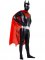 Cheap Shiny Metallic Batman Costume With Red Pattern and Cape