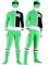 Cheap Green with Black Lycra Spandex Unisex Zentai Suit