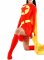 Cheap Lycra Spandex Red Super Woman with Yellow Cape