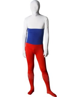 Cheap Pattern Of Russian Flag Unisex Lycra Zentai Suit