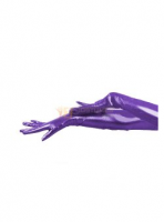 Cheap Shiny Metallic Purple Shoulder Length Gloves