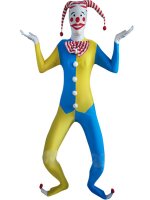 Cheap Blue And Yellow Clown Lycra Zentai Suit