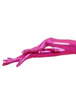 Cheap Shiny Metallic Red Pink Shoulder Length Gloves