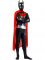 Cheap Shiny Metallic Batman Costume With Red Pattern and Cape