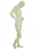 Cheap Green Transparent Velvet Unisex Zentai Suit