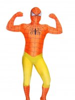Cheap Orange Lycra Spandex Unisex Spiderman Costume Suit Outfit