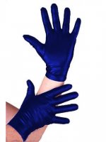 Cheap Bule Gloves Metallic Spandex ZENTAI Catsuit