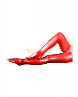 Cheap Shiny Metallic Red Long Stockings
