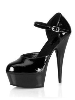 Cheap 59/10'' High Heel PU Black Shoes