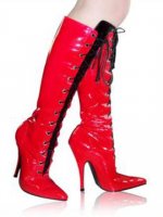 Cheap Knee hige 47/10'' High Heel patent leather PU Sexy Boots