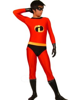 Cheap Red And Black Halloween The Incredibles Lycra Spandex Supe