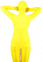 Cheap Yellow Lycra Spandex Unisex Zentai Suit