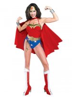 Cheap Wonder Woman Diana Lycra Shiny Metallic Super Hero Costume