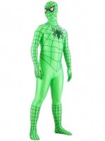 Cheap Lycra Spandex Light Green Spiderman Costume Zentai Outfit