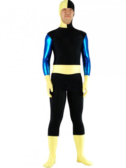 Cheap Yellow with Black Lycra Spandex Unisex Zentai Suit with Bl - Click Image to Close