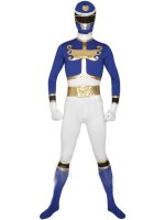 Cheap Blue And White Halloween Super Hero Lycra Zentai Suit
