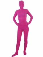 Cheap Fuchsia Red Unisex Lace Zentai Suit