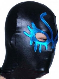 Cheap Black And Blue Open Eye Shiny Metallic Hood