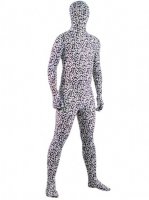 Cheap Black & White Spot Lycra Spandex Unisex Zentai Suit