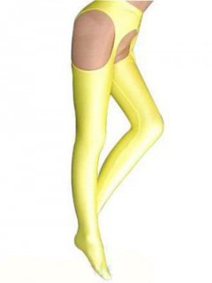 Cheap Yellow zentai lycra long stocking