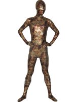 Cheap Golden Floral Unisex Lycra Zentai Suit