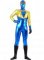 Cheap Yellow & Blue Shiny Metallic Unisex Zentai Suit