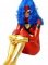 Cheap Shiny Metallic Red with Gold Unisex Catsuit