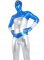 Cheap Blue & Silver Shiny Metallic Unisex Zentai Suit