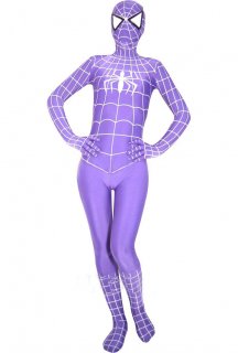 Cheap Purple Lycra Spandex Unisex Spiderman Costume Suit Outfit
