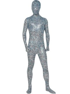 Cheap Blue Floral Unisex Lycra Zentai Suit