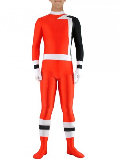Cheap Red with Black Lycra Spandexlack Unisex Zentai Suit - Click Image to Close