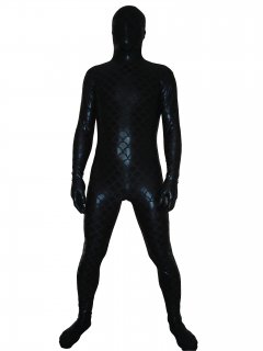 Cheap Black Fish Scale Shiny Metallic Zentai Suits