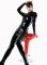 Cheap Black Devil Front Open PVC Unisex Catsuit