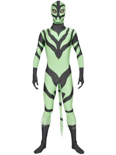 Cheap Green Black Halloween Spandex Lycra Zentai Costume